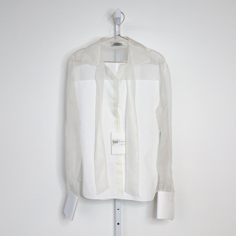 Valentino Sheer Bow Blouse